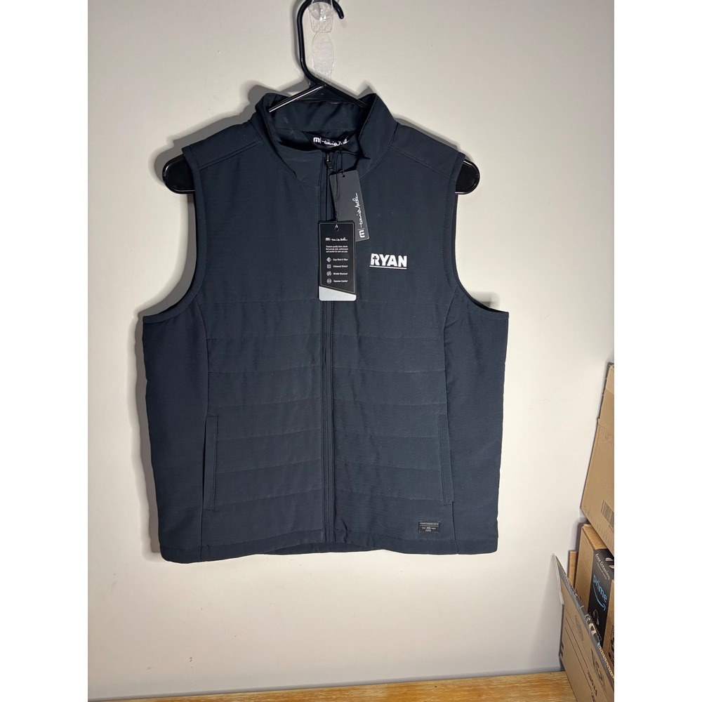 Travis Mathew Mens W Cold Bay Vest Black Size M Puffer Quilted Golf Casual